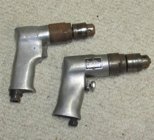 Lot of two (2) 3/8" chuck air drills chicago pneumatic and central pneumatic