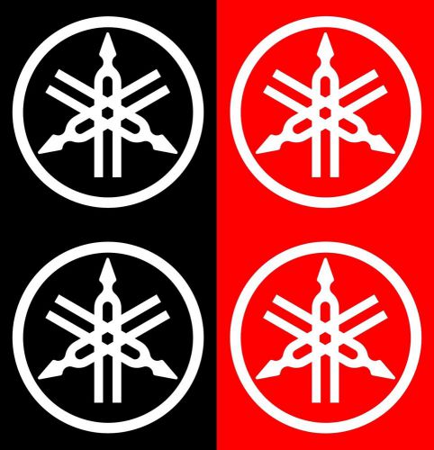 (2) yamaha fork decals - (3&#034; rd each) for atv,motorcycles,dirt bike,snowmobile