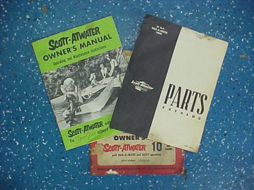 Scott-atwater owner&#039;s kit w/ owner&#039;s manual &amp; parts catalog *vintage* neat find!