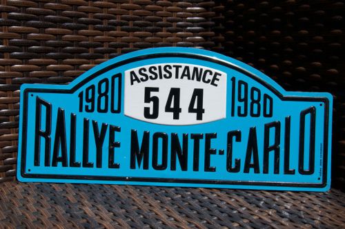 Vintage automobile rally sign / plaque # rallye monte carlo 1980 assistance