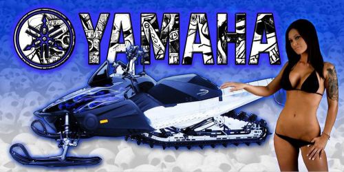 Yamaha snowmobile racing snocross mancave garage banner