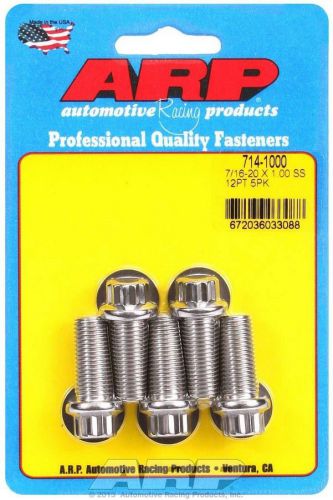 Arp universal bolt 7/16-24 in thread 1.000 in long stainless 5 pc p/n 714-1000