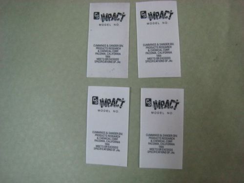 Impact seat belt decals - 1966 shelby gt350