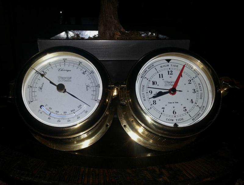 Weems & plath martinique brass time & tide clock for boats