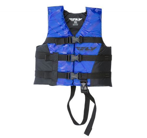 Fly racing kids 2017 nylon watercraft life vest jacket (blue/black) choose size