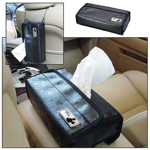 Soft tissue paper box cover holder for seat headrest armrest / mickey mouse