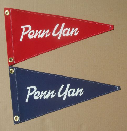 Penn yan boat flag pennant vintage style nautical retro wooden boat memorabilia