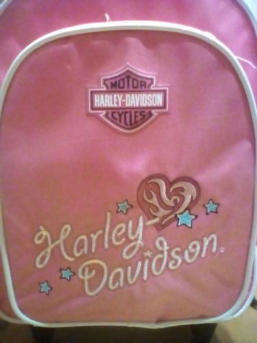 Harley- davidson girl&#039;s pink back pack upright suitcase with wheels