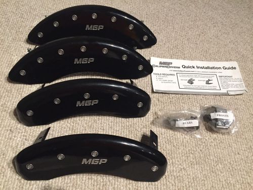 Mgp black caliper covers aluminum brake shield full kit 12051