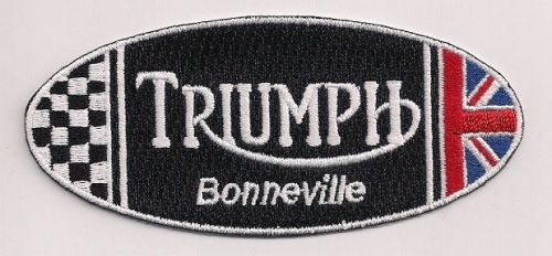 Triumph motorcycles bonneville oval patch in red, white, blue, and black