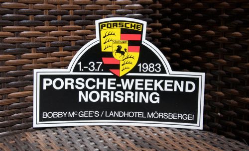 Vintage magnetic rally sign / plaque # porsche rallye weekend norisring 1983