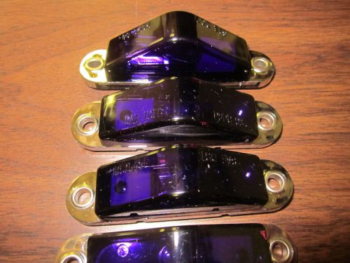 ~ 4 ~ purple mini 45-degree rail curved accessory light chrome base 12v 1-wire