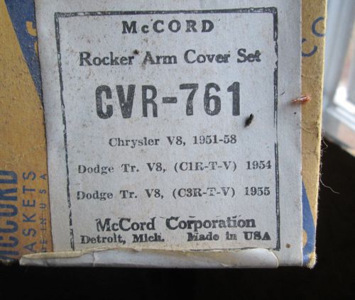 Mccord rocker arm set cvr-761 chrysler v8 51 to 58 dodge truck 54 55