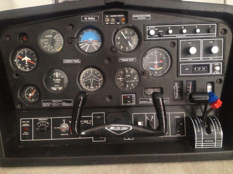 Atc-610 pilot flight training simulator device ftd with foot pedals cockpit