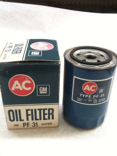 Nos vintage ac gm pf31 oil filter v8, 6cyl am motors rebel 1959, old store stock
