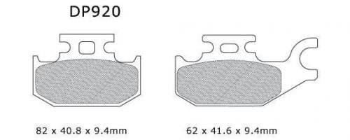 Dp standard brake pads front right bombardier quest 650 2003
