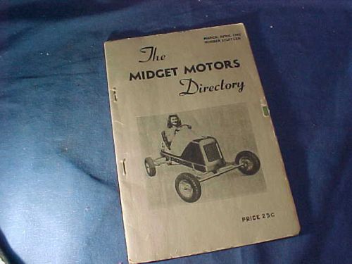 1947 midget motors paperback directory for midget race cars-parts etc