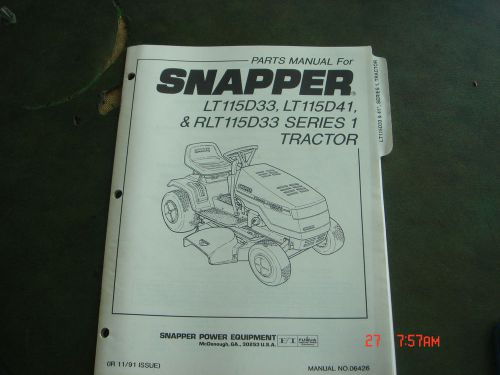 Oem snapper lt115 rlt115 series 1 riding lawn tractor parts manual sc560