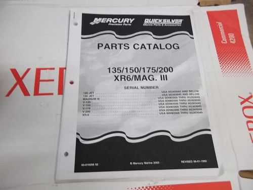 Factory outboard motor mercury/mariner parts catalog 135/150/175/200/xr6/mag.iii