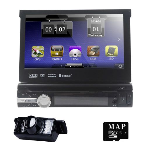 1 din 7&#034; hd 3d car dvd player radio bluetooth ipod touch screen+rear camera