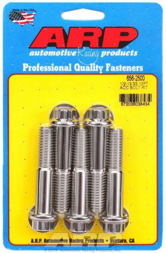 Arp universal bolt 1/2-13 in thread 2-1/2 in long stainless 5 pc p/n 656-2500