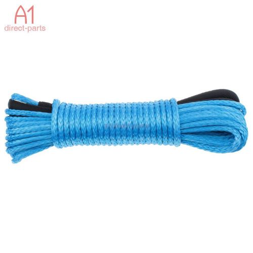 1/4&#034; x 50&#039; blue  synthetic fiber winch line cable rope 7200 lbs suv atv utv kfi