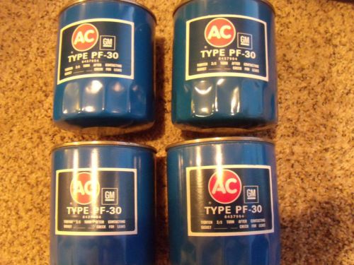 4 nos ac pf 30 oil filters gm 6437994 pontiac gto oldsmobile 442 cadillac &amp; more