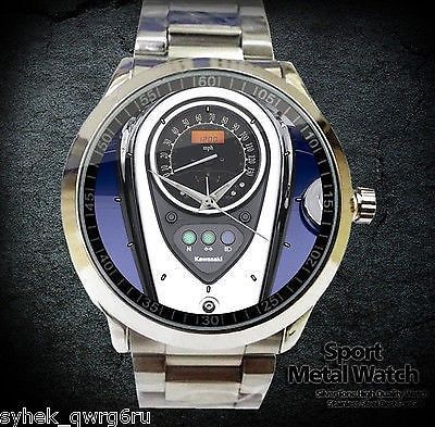Kawasaki blue tank stainless steel sport metal watch unisex