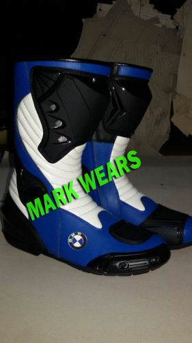Bmw leon haslam motorbike / motorcycle leather racing boot with all sizes