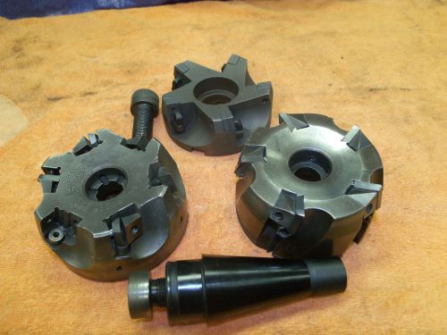 (3) 4&#034; shell mills vr/ wesson fhr6-1405-5 and tmp-9m tool holder you get all