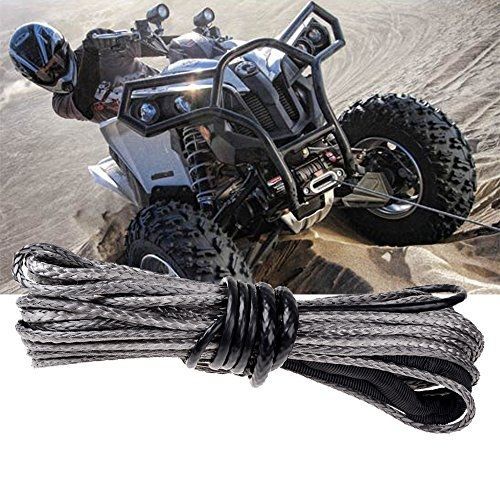 Anzio 1/4&#034; x 50&#039; gray strong durable 6400 lbs synthetic winch rope cable