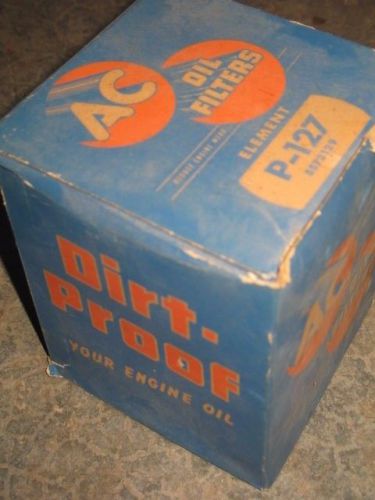 Vintage nos ac p-127 oil filter w/ box for 1949 - 53 buick cars