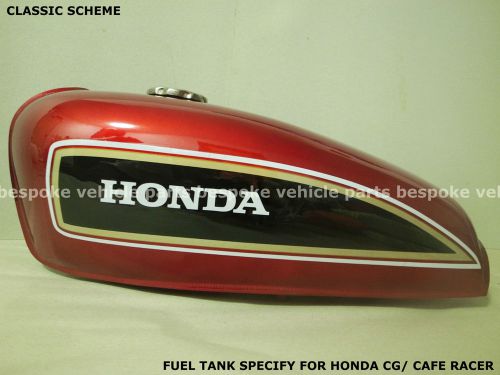 Honda gas fuel tank cg125 cg 250 w petcock &amp; pair grips  cafe racer cb cl ca v6