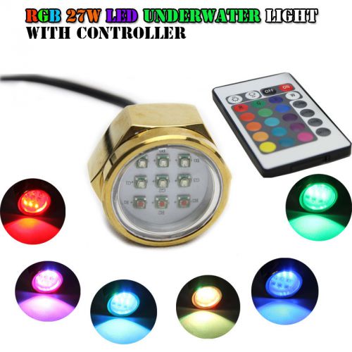 27w rgb led drain plug light underwater yacht diving/fish lamp remote controller