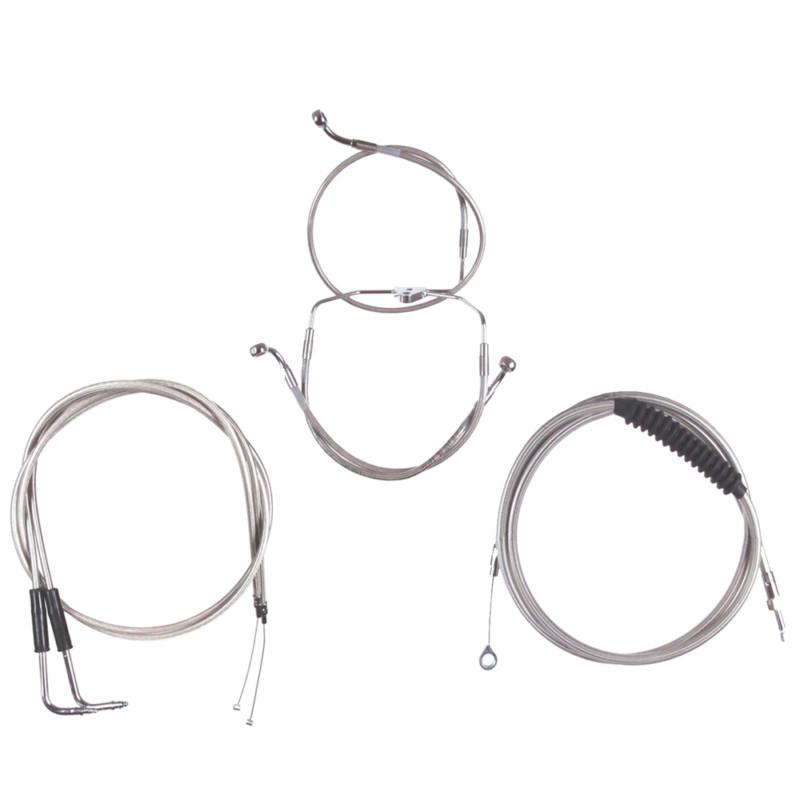 Stainless cable & brake line bsc dd kit 12" apes harley sportster 1996-2013