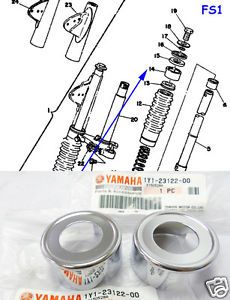 Yamaha fs1 front fork outer cover x2 nos fs1-dx fizzy 1y1-23122-00 fork cover