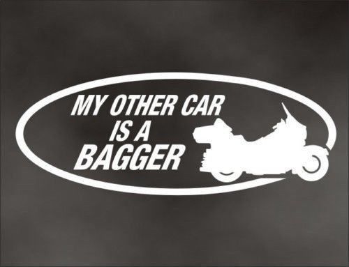 My other car is a bagger decal for touring flh bike motorcycle bumper sticker