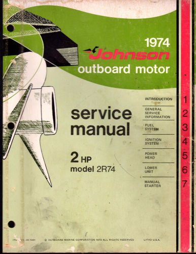 1974 johnson outboard motor 2 h.p. service manual jm-7401  (465)