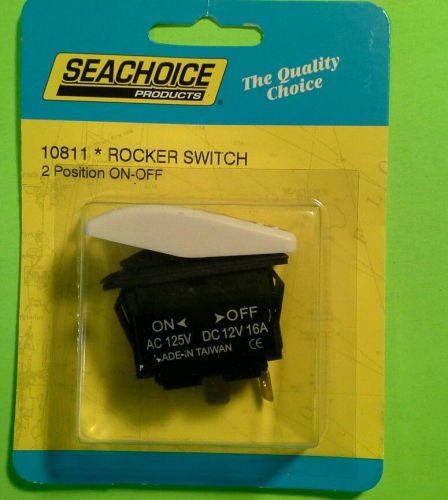 New seachoice 10811 rocker switch 2 position on-off spst white 2 terminal