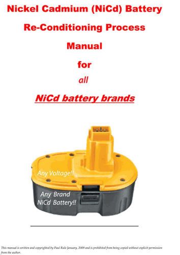 Repair / fix your nicd -nicad batteries -printed in color manual 4 1/4 x 5 1/2&#034;