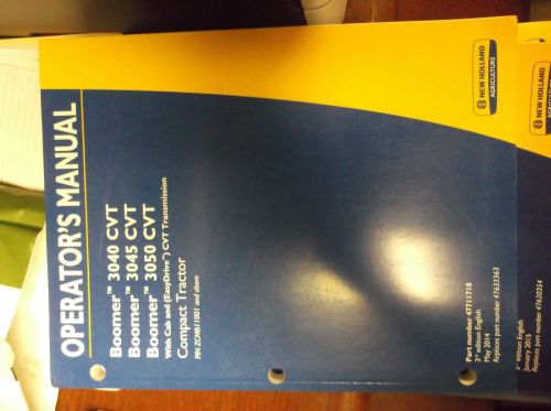 New holland operator&#039;s manual for boomer (3040, 3045, 3050 cvt)