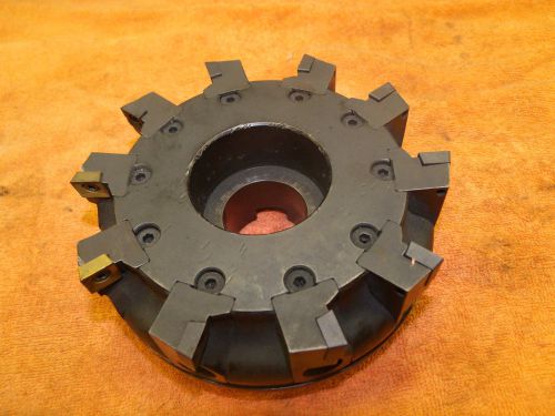 Lmt fette 6&#034; inch face mill shell 10 indexable carbide inserts 1-1/2 hole cnc