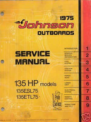 1975 johnson outboard 135 hp service manual jm 7514 read   (755)