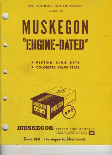 Vintage original 1968 muskegon piston ring specifications catalog rd-20-5