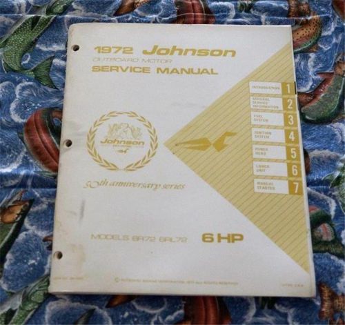 1972 johnson outboard motor 6hp service manual, jm-7203 factory, u.s.a.