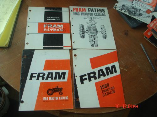 Vintage advertising fram tractor air filter  oil fuel  catalog x 4 1960&#039;s lot