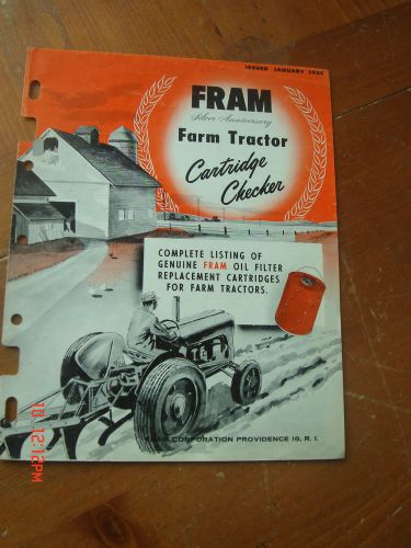 Vintage advertising 1959 fram tractor air filter  oil fuel  catalog for oliver