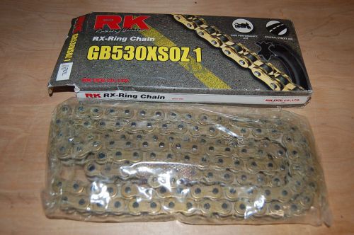 Rk racing chain gb530xsoz 1 120-links gold x-ring chain with connecting link