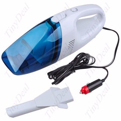 Portable peacock blue and white high power vacuum cleaner 5a 60w dc-12v