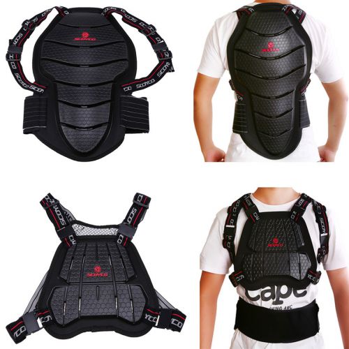 Adult atv back protector body spine chest armor motorbike vest equipment black l